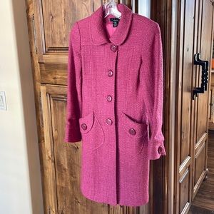 ARDEN B Pink Tweed Coat XS